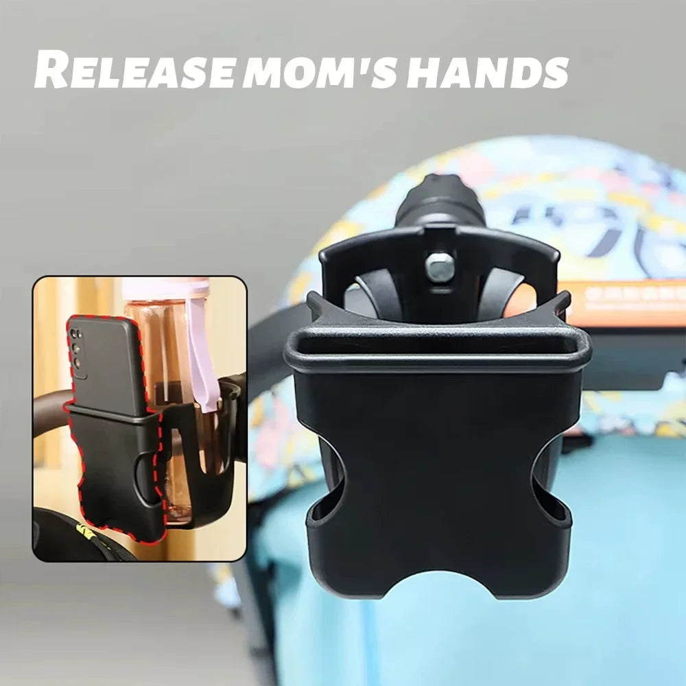 2-in-1 Kinderwagen-Getränkehalter mit Handyhalter