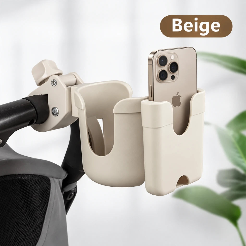 2-in-1 Kinderwagen-Getränkehalter mit Handyhalter